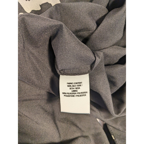 Derek Lam 10 Crosby Silk Shift Dress Black Cream Abstract Print 10 V-neck Lined - Picture 4 of 9